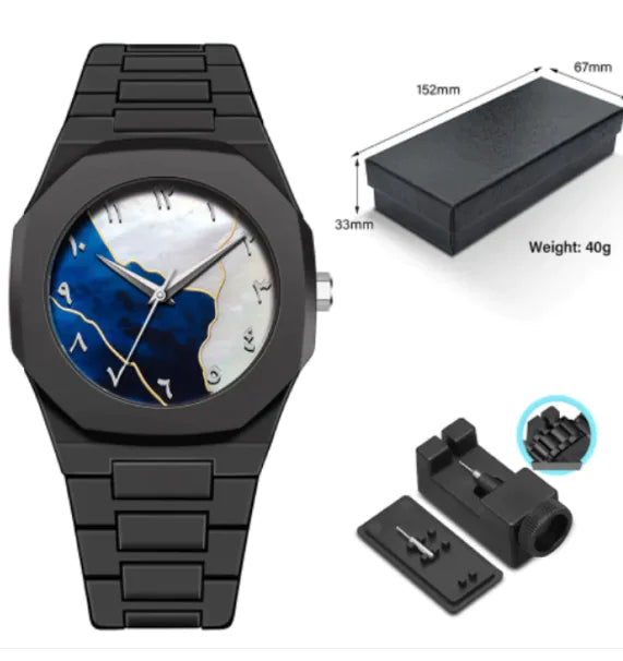 Men's Retro Arabic Digital Sports Waterproof Quartz Watch