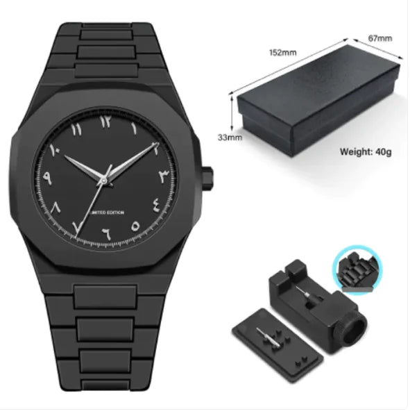Men's Retro Arabic Digital Sports Waterproof Quartz Watch