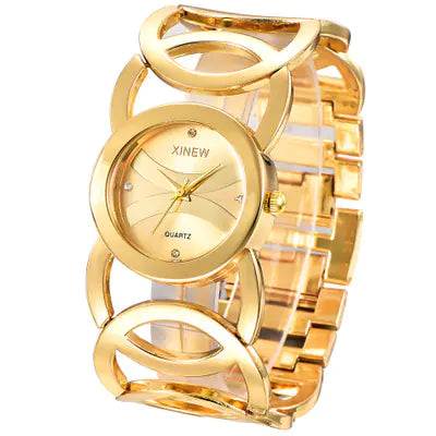 Fashionable Women's Quartz Watch with Stainless Steel Bracelet
