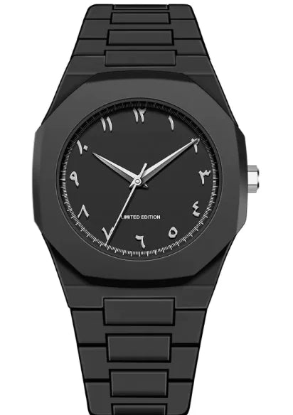 Men's Retro Arabic Digital Sports Waterproof Quartz Watch