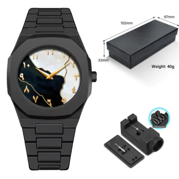 Men's Retro Arabic Digital Sports Waterproof Quartz Watch