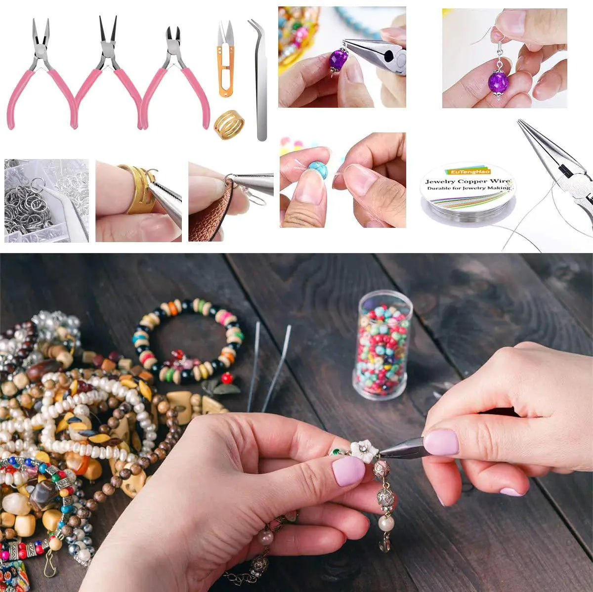 Jewelry Making Kit with 1171pcs Beads and Tools