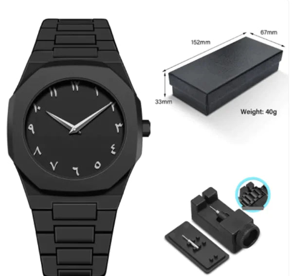 Men's Retro Arabic Digital Sports Waterproof Quartz Watch